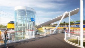 Deel van het ontwerp van een nieuwe lift op Station Duivendrecht